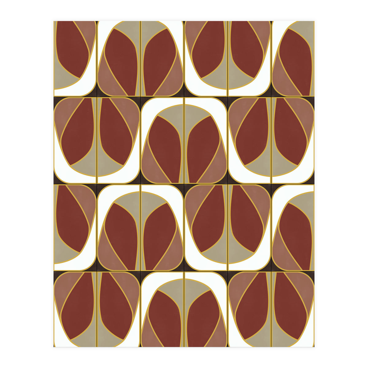 Umber Deco Mixed Tiles (Print Only)