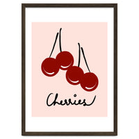 Cherries modern simple minimalistic red cute Fruit wall art
