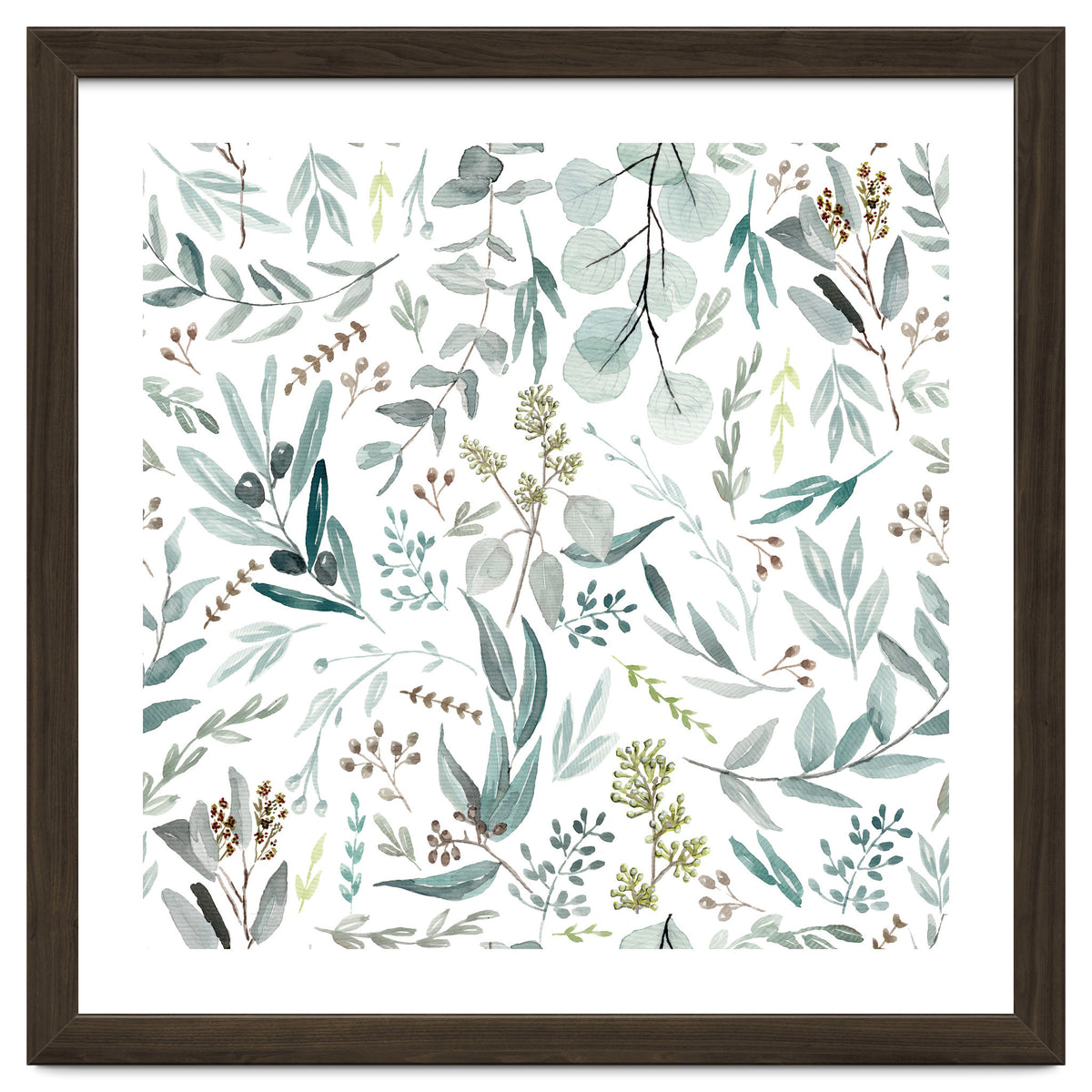 Eucalyptus Leaves Botanical Pattern