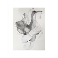 Abstract Black And White Swirling Lines Art (Print Only)
