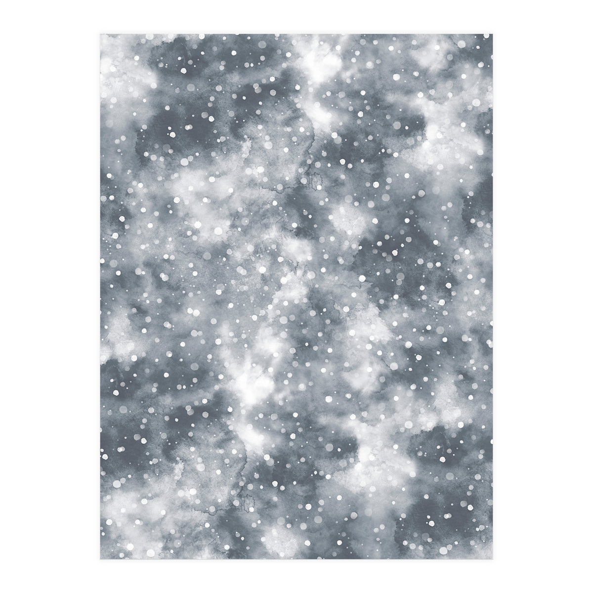 Abstract Winter Foggy Snow Gray White (Print Only)