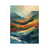 Textured Impasto Mountain Valley Landscape (Print Only) thumbnail