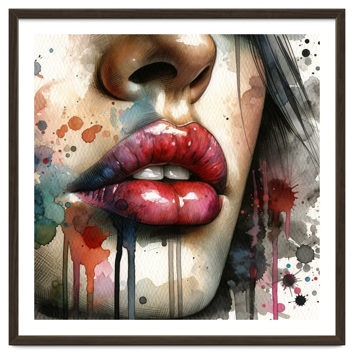 Watercolor Women Lips #1