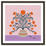 Tulips in a vase - orange and violet thumbnail