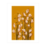 Linocut Flower Meadow Mustard Yellow (Print Only) thumbnail