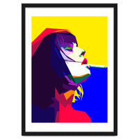 Girl Smoking Pop Art WPAP Style Illustration