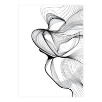 Abstract Black And White Swirls And Lines Flowing Art (Print Only)