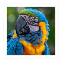 Close Up Blue And Yellow Macaw Parrot Face (Print Only)