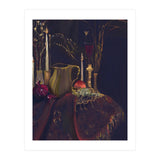 Dark Baroque Table still life moody still life oils (Print Only) thumbnail