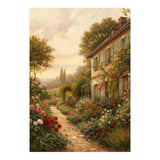 Idyllic Sunlit Cottage Garden Oil Painting (Print Only) thumbnail