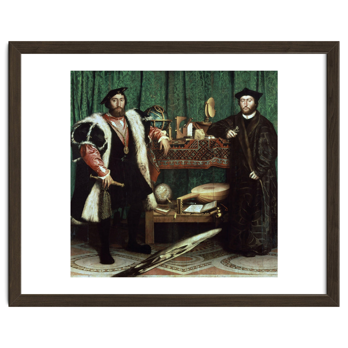 Germany school. The Ambassadors (with anamorphosis in the lower part of the painting). 1533. Oil ...