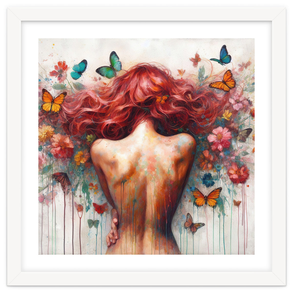 Wild Red Hair Butterfly Back