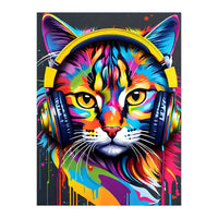 Cat In Headphones (Print Only)