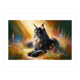 Majestic Lynx In Blooming Meadow (Print Only) thumbnail