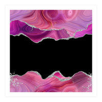 Magenta & Silver Agate Texture 03  (Print Only)