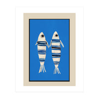 Minimal Fish On Blue (Print Only)