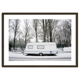 Travel Trailer in the snow road thumbnail