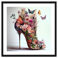 Floral Stiletto With Butterflies