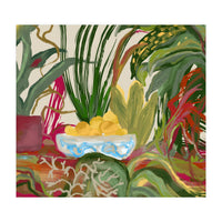 Tropical Table of Lemons still life expressionism oil (Print Only)