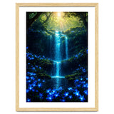 Ethereal Blue Waterfall: Magical Forest Oasis thumbnail