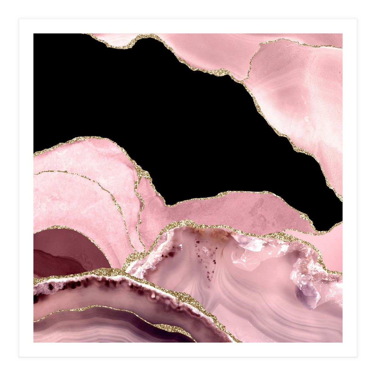 Blush & Gold Agate Texture 03  (Print Only)