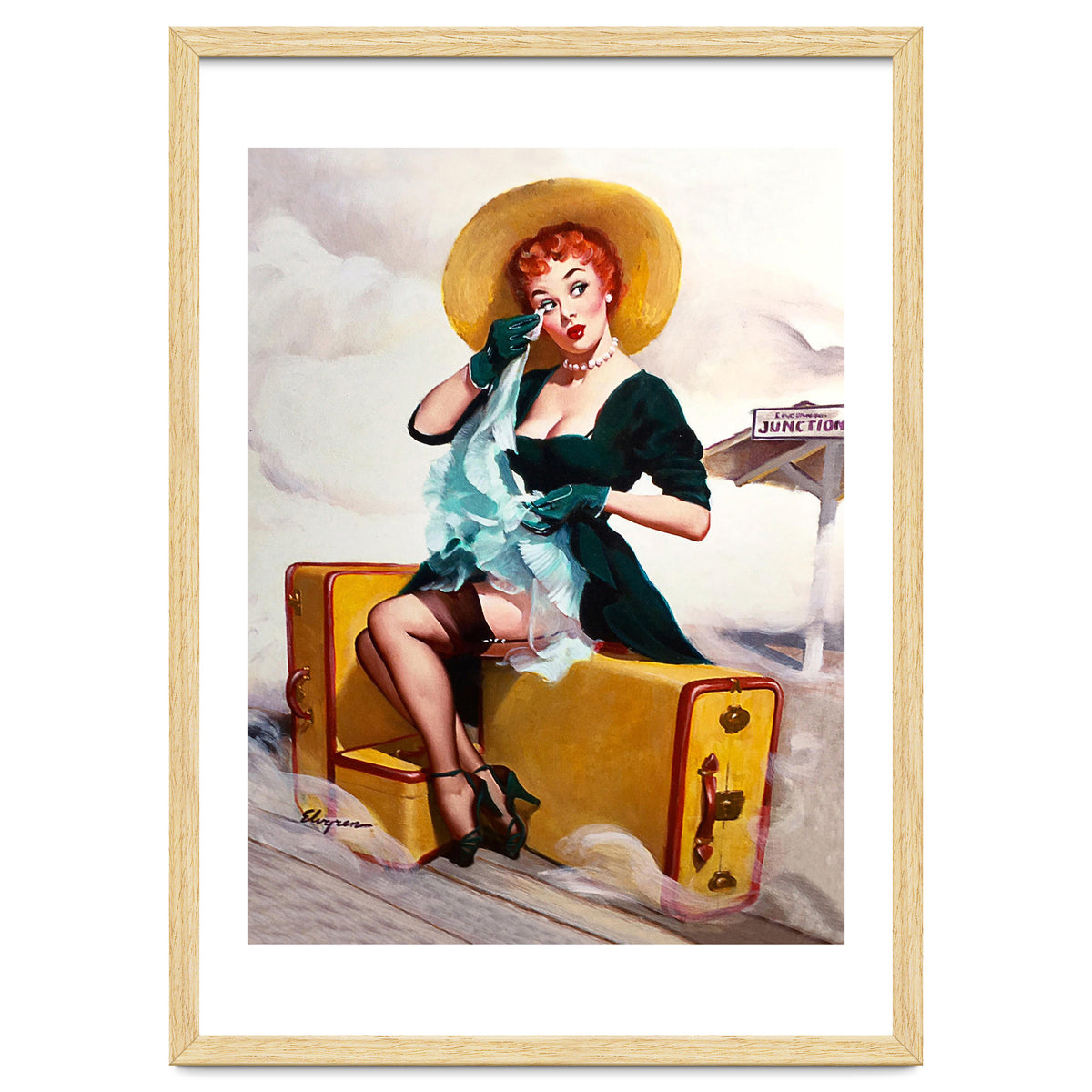 Pinup Sexy Girl Left At The Bus Station