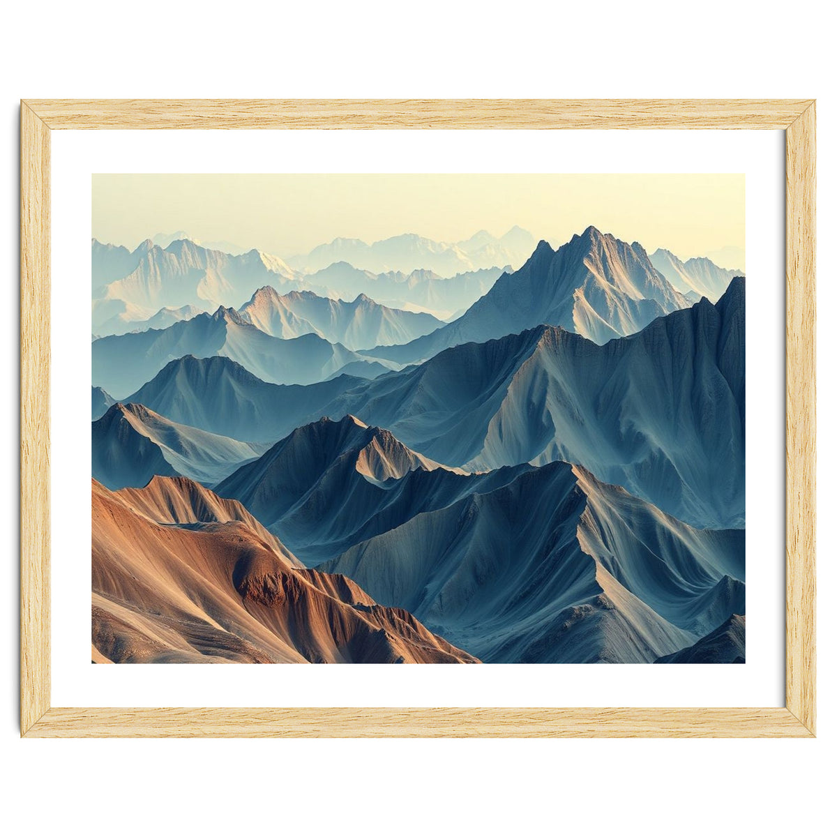 Hyper-Realistic Mountain Range Landscape Art