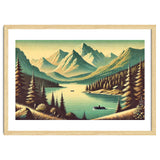 Vintage Alpine Lake Poster thumbnail