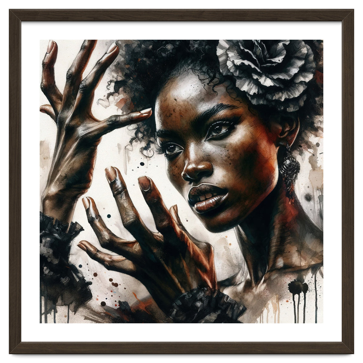 Noir Flamenco Hands Portrait