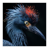 Blue Heron Bird Head With Orange Crown  (Print Only) thumbnail