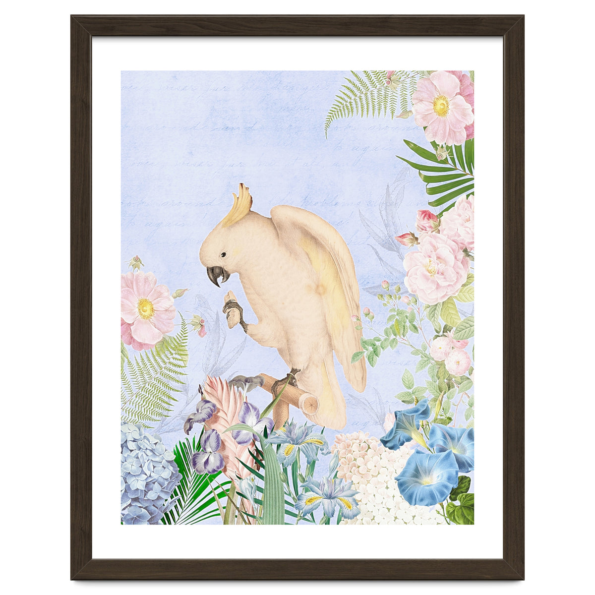 White Cockatoo In Flower Jungle