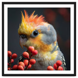 Close Up Of A Cockatiel Parrot With Orange Crest thumbnail