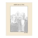 American Gothic – Grant Wood (ascii Art) (Print Only) thumbnail