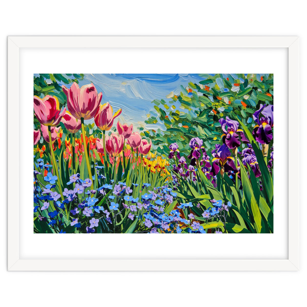Vibrant Spring Meadow Oil Painting