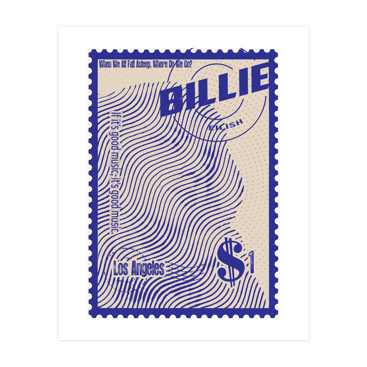 Billie Eilish Stamps Art (Print Only)