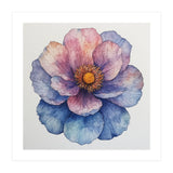 Ethereal Bloom: Watercolor Petals in Indigo and Rose (Print Only) thumbnail