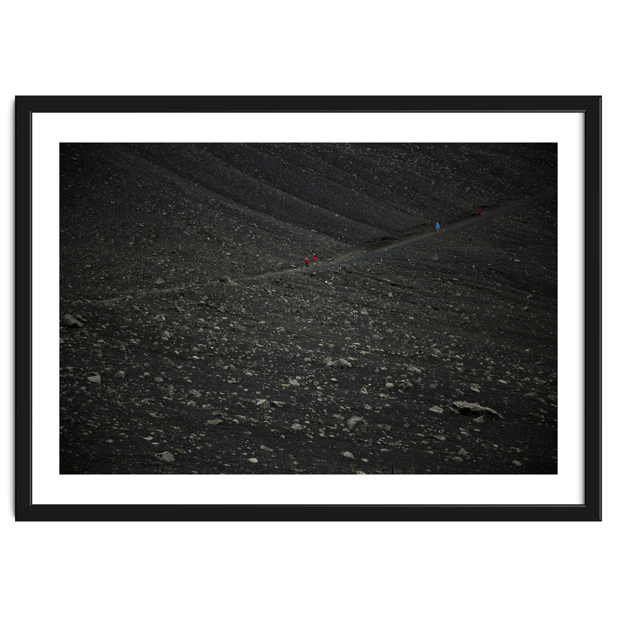 Kids running down from the volcano - Iceland