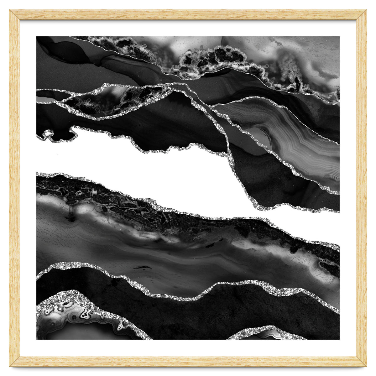 Black & Silver Agate Texture 06