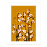 Linocut Flower Meadow Mustard Yellow (Print Only) thumbnail
