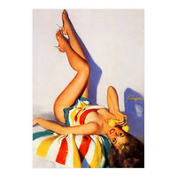 Sexy Pinup Girl Talking On The Vintage Phone (Print Only)