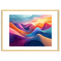 Vibrant Abstract Flowing Peaks Art
