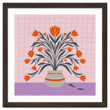 Tulips in a vase - orange and violet thumbnail