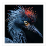 Blue Heron Bird Head With Orange Crown  (Print Only) thumbnail