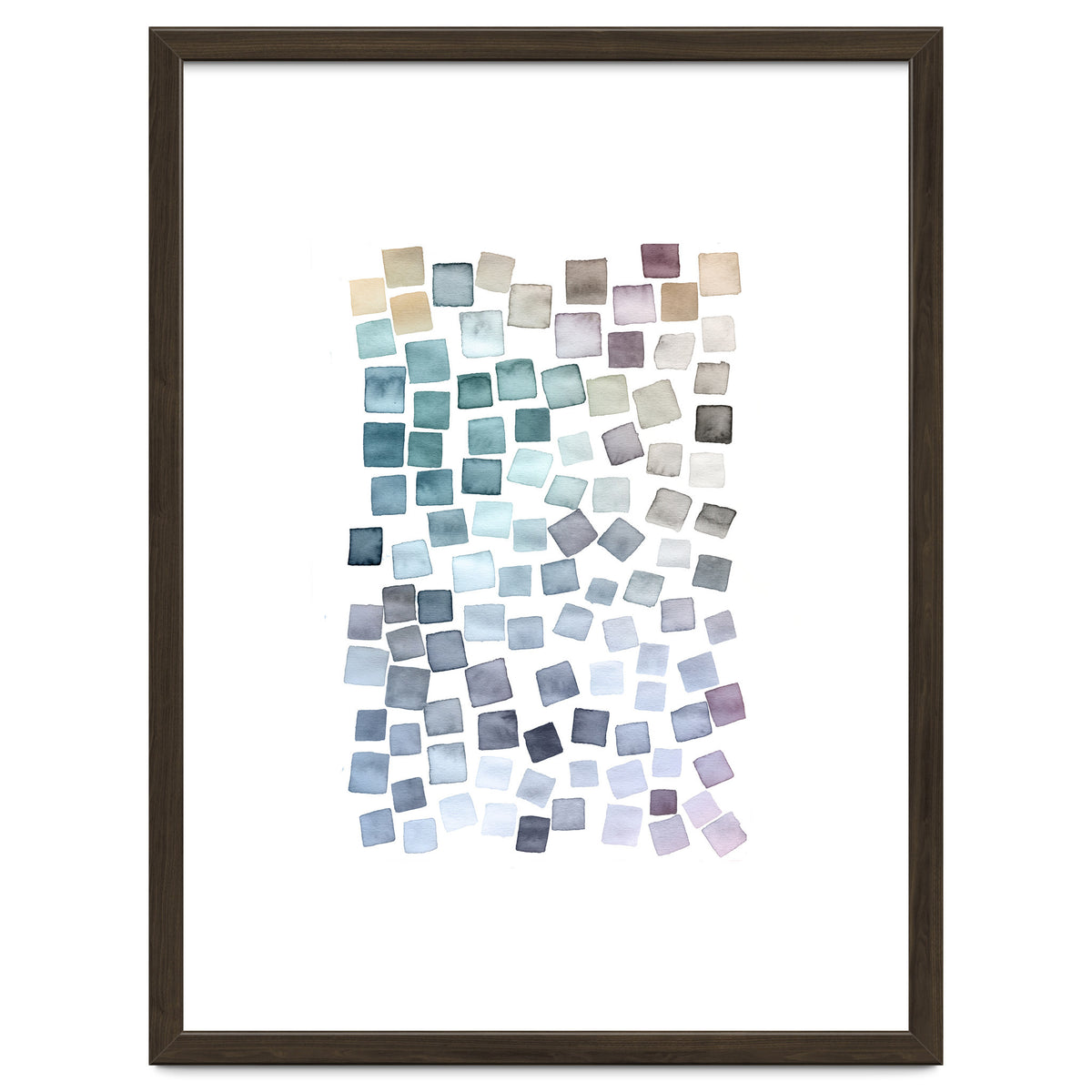 Watercolor Geometric Square Shapes Cozy