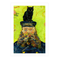Black Cat on the Postman’s Hat, Van Gogh Inspired Painting (Print Only)