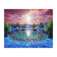 Oasis of Dreams: Surreal Tropical Landscape (Print Only)