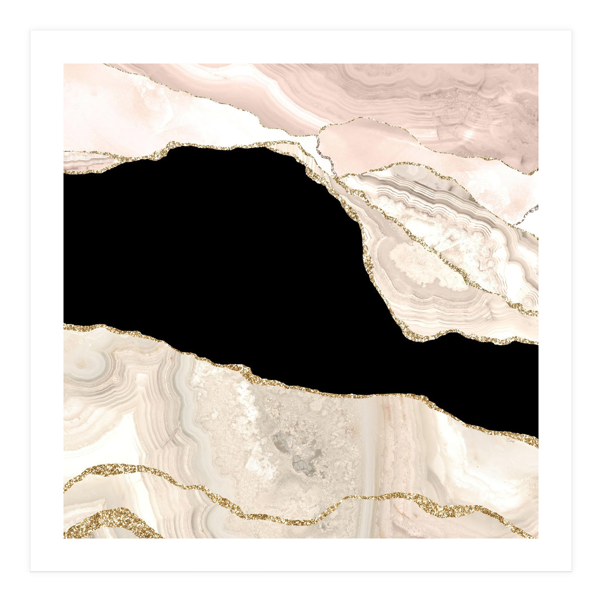 Ivory & Gold Agate Texture 01 (Print Only)