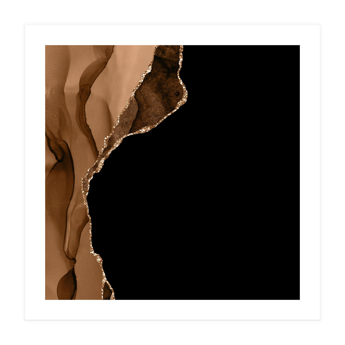 Brown & Gold Agate Texture 09 (Print Only)