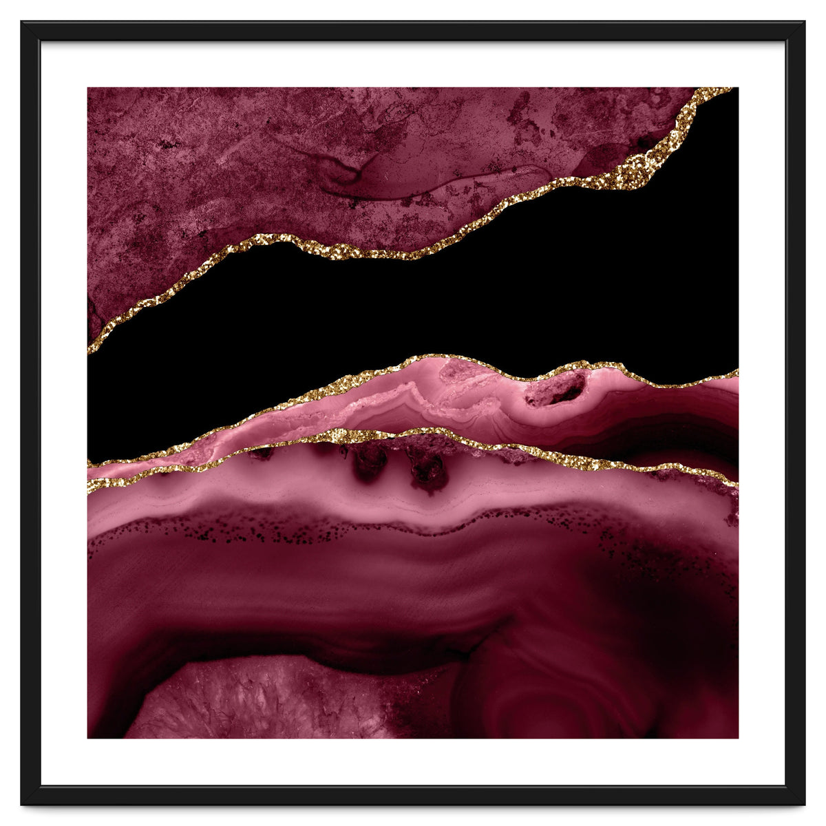 Burgundy & Gold Agate Texture 13