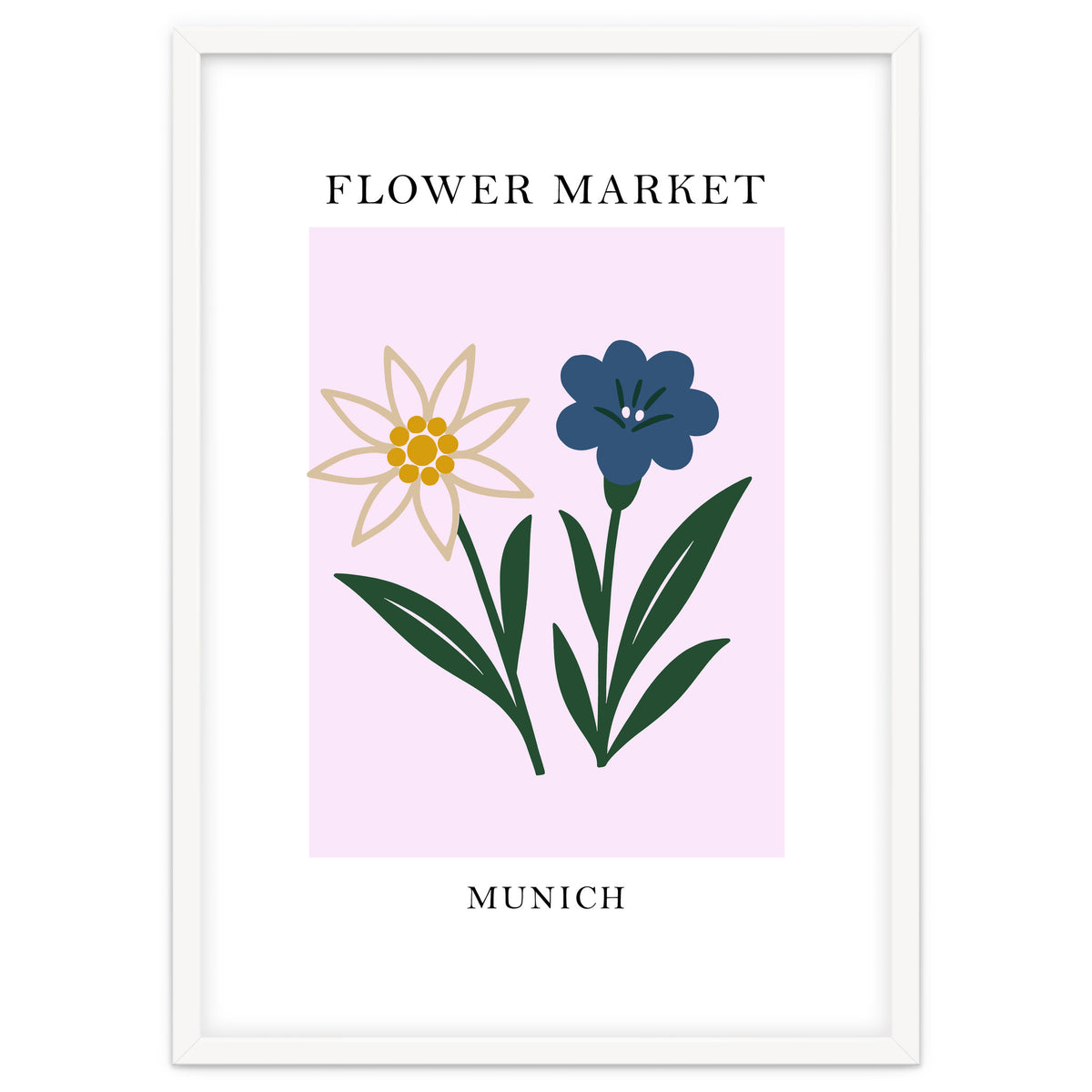 Munich Flower Market - Minimalist Edelweiss Botanical Print